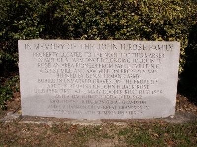 In Memory of the John H. Rose Family Marker image. Click for full size.