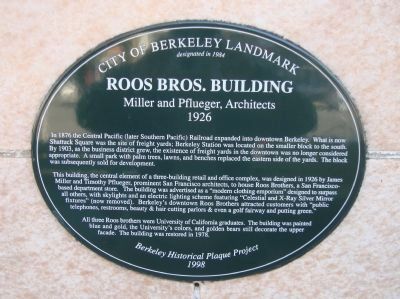 Roos Bros. Building Marker. Click for full size. Roos Bros. Building Marker image. Click for full size.