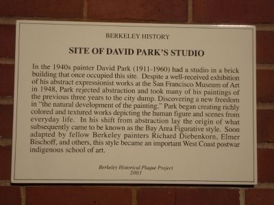 Site of David Parks Studio Marker image. Click for full size.