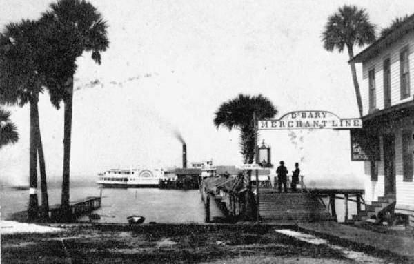 <i>City of Jacksonville</i> at the DeBary Merchant Line dock in Sanford image. Click for full size.
