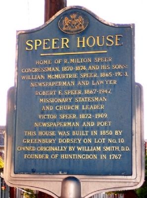 Speer House Marker image. Click for full size.