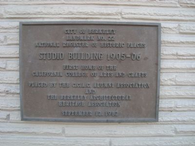 Studio Building 1905-06 Marker. Click for full size. Studio Building 1905-06 Marker image. Click for full size.