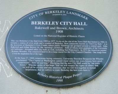 Berkeley City Hall Marker image. Click for full size.
