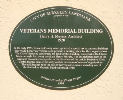 Veterans Memorial Building Marker image. Click for full size.