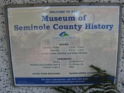 Museum of Seminole County History. Click for full size. Museum of Seminole County History image. Click for full size.