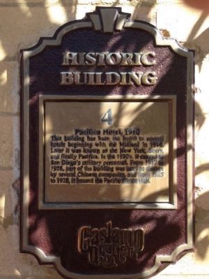 Pacifica Hotel, 1910 Marker. Click for full size. Pacifica Hotel, 1910 Marker image. Click for full size.