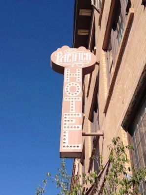 Marque Sign - Pacifica Hotel. Click for full size. Marque Sign - Pacifica Hotel image. Click for full size.