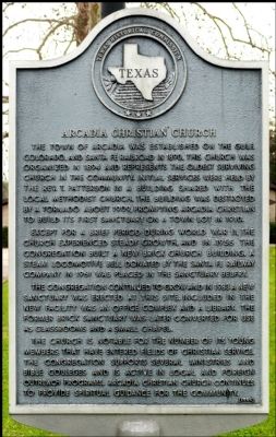 Arcadia Christian Church Marker. Click for full size. Arcadia Christian Church Marker image. Click for full size.