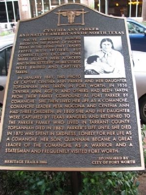 Cynthia Ann Parker and Native Americans of North Texas Marker image. Click for full size.