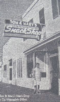 Detail from the Tom & Mary’s Snack Shop & Dr. Watanabe’s Office Marker. Click for full size. Detail from the Tom & Mary’s Snack Shop & Dr. Watanabe’s Office Marker image. Click for full size.