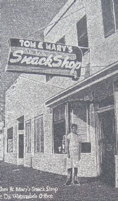 Detail from the Tom & Marys Snack Shop & Dr. Watanabes Office Marker image. Click for full size.