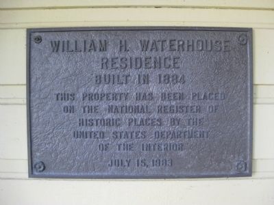 William H. Waterhouse Residence Marker image. Click for full size.
