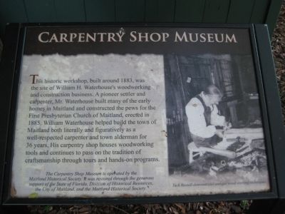 Carpentry Shop Museum Marker image. Click for full size.