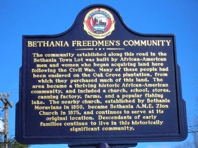 Bethania Freedman's Community Marker image. Click for full size.