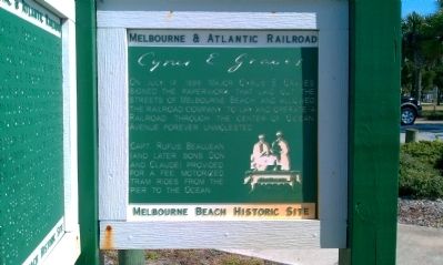 Melbourne & Atlantic Railroad Marker 2nd Panel image. Click for full size.