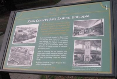 Kern County Fair Exhibit Building Marker. Click for full size. Kern County Fair Exhibit Building Marker image. Click for full size.