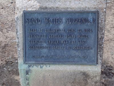 Stand Watie's Surrender Marker image. Click for full size.