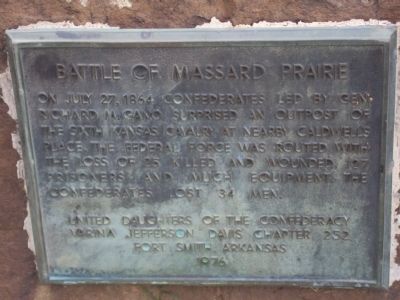 Battle of Massard Prairie Marker image. Click for full size.