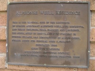 Alphonse Weill Residence Marker image. Click for full size.