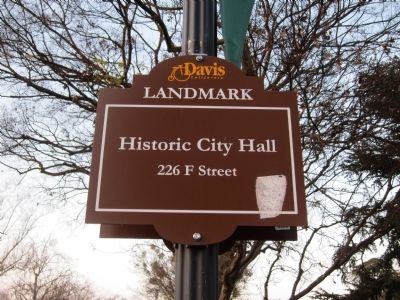 Historic City Hall - Landmark sign in front of building. Click for full size. Historic City Hall - Landmark sign in front of building image. Click for full size.