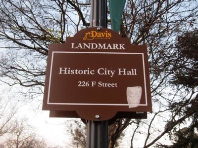 Historic City Hall - Landmark sign in front of building image. Click for full size.