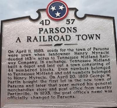 Parsons Marker (reverse) image. Click for full size.