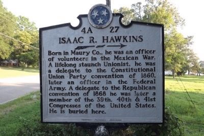 Isaac R. Hawkins Marker image. Click for full size.