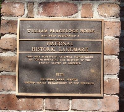 William Blacklock House Marker. Click for full size. William Blacklock House Marker image. Click for full size.