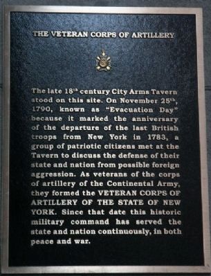 Veteran Corps of Artillery Marker image. Click for full size.