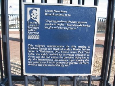 Lincoln Meets Stowe Marker. Click for full size. Lincoln Meets Stowe Marker image. Click for full size.