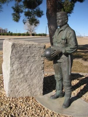 Sound Barrier Cracked Marker & Chuck Yeager Statue image. Click for full size.
