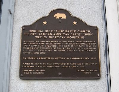 Original Site of Third Baptist Church Marker image. Click for full size.