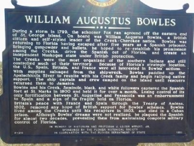 William Augustus Bowles Marker image. Click for full size.