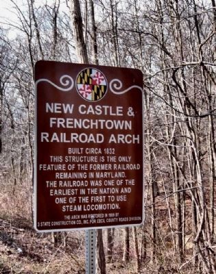 New Castle and Frenchtown Railroad Arch image. Click for full size.