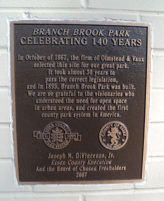 Branch Brook Park Marker image. Click for full size.