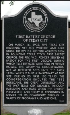 First Baptist Church of Texas City Marker image. Click for full size.