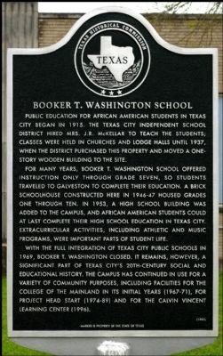 Booker T Washington School Marker image. Click for full size.