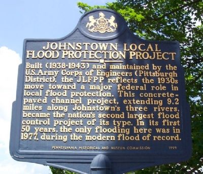 Johnstown Local Flood Protection Project Marker image. Click for full size.