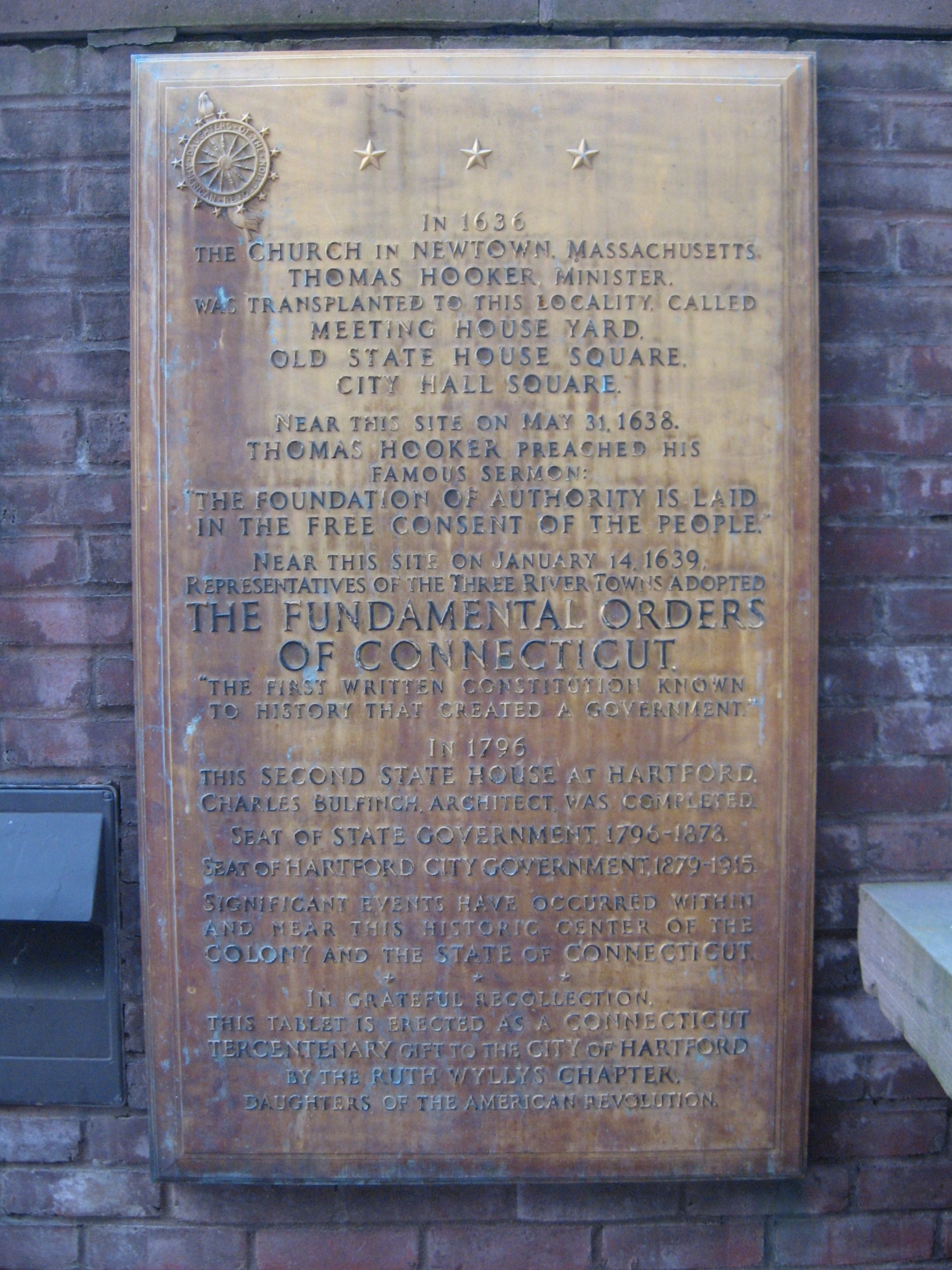 The Fundamental Orders of Connecticut Marker