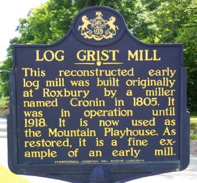 Log Grist Mill Marker image. Click for full size.