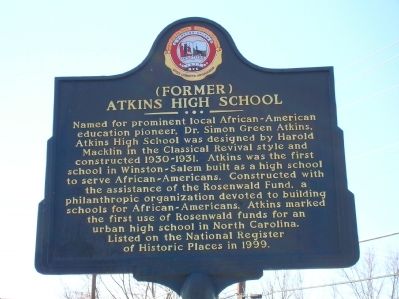 (Former) Atkins High School Marker image. Click for full size.