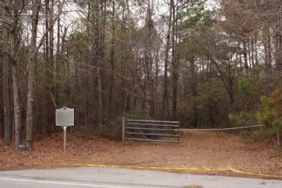 Cook's Old Field Cemetery Marker, at driveway, closed and posted No Trespassing image. Click for full size.