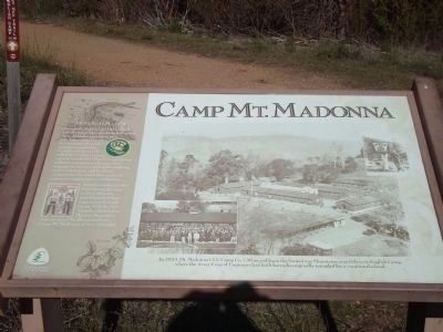 Camp Mt. Madonna Marker. Click for full size. Camp Mt. Madonna Marker image. Click for full size.