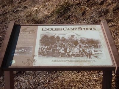 English Camp School Marker image. Click for full size.