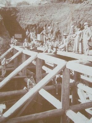 Mr. Derby, the mine company storekeeper, and Mrs. Derby inspect the opening of the Yellow Kids west image. Click for full size.