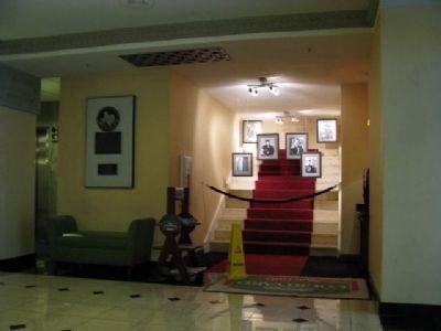 The Blackstone Hotel Marker next to the Stairs to Nowhere. image. Click for full size.