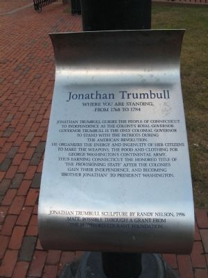 Jonathan Trumbull Marker. Click for full size. Jonathan Trumbull Marker image. Click for full size.
