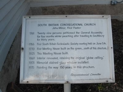South Britain Congregational Church Marker image. Click for full size.