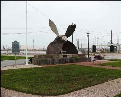 Texas City Terminal Railway Company marker (on the left). Click for full size. Texas City Terminal Railway Company marker (on the left) image. Click for full size.