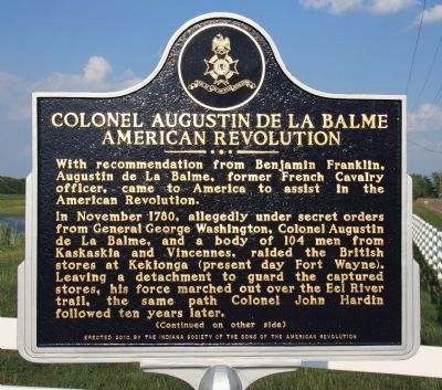 Colonel Augustin La Balme Marker image. Click for full size.
